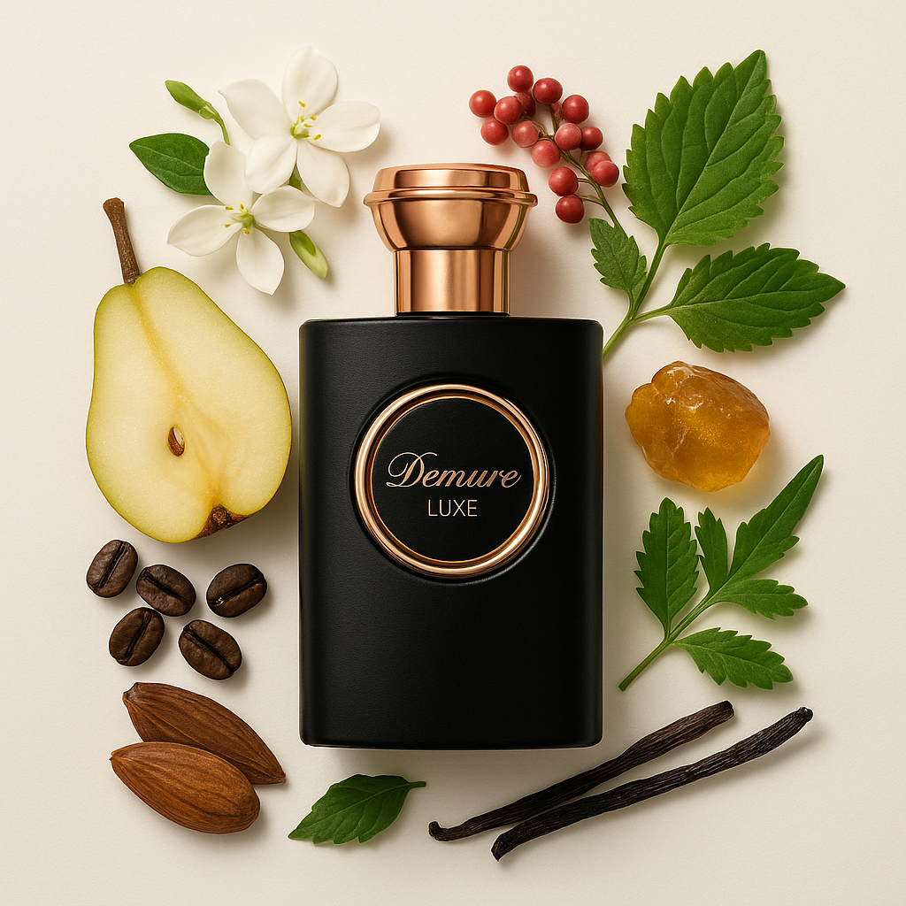 Demure Luxe – Samtigsüßer Kaffee trifft vanillige Eleganz – ein Duft für eigenständige Stilmomente. ☕✨