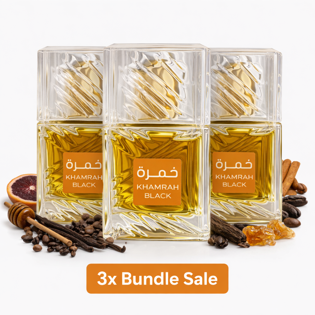 3x mini Khamrah Black 30 ml by Bareeq