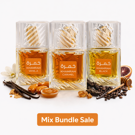 3x mini Khamrah mix Bundle Vanilla, Caramel und Black 30 ml by Bareeq